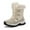 Beige, variant on Gyexs Womens Winter Snow Boots Waterproof Shoes Walking Comfortable Hiking Tennis Booties Furry Mid Calf Warm Lightweight Sports Shoes, Beige, Size 6.5