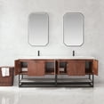 thumbnail image 5 of Mahon 84B" Bath Vanity in N. American Deep Walnut with White Grain Stone &Mirror, 5 of 17