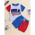 thumbnail image 2 of 4th of July Family Matching Outfits Mommy and Me Matching Tees Tops American Flag T-Shirts/Shorts Set Summer Clothes, 2 of 7