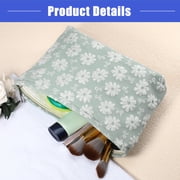 Vocoste Flower Cosmetic Bags Zipper Large Capacity Makeup Pouch Green 9.06x2.17x7.48