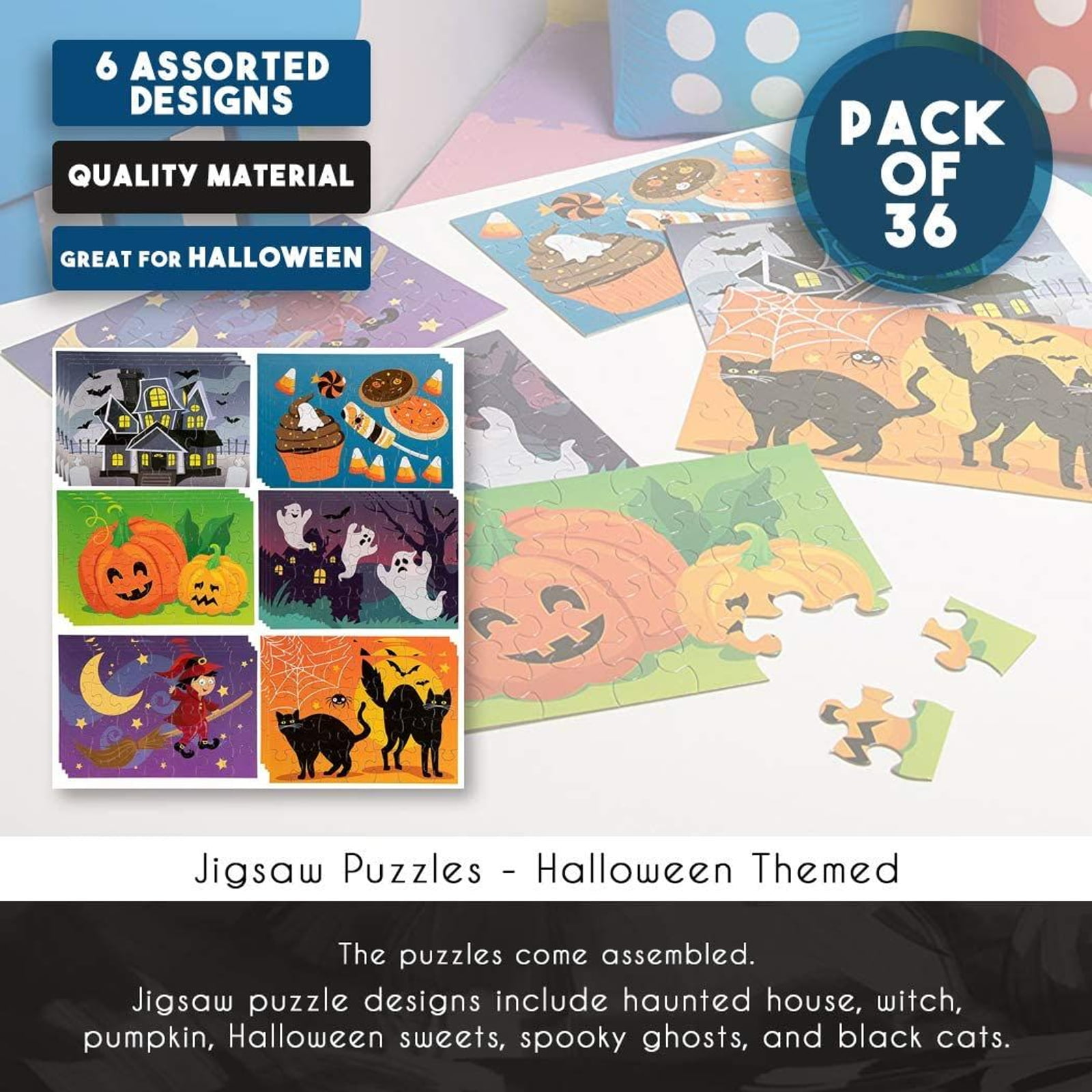 Kids Fun Spooky Halloween Puzzle Coloring Book Activity Party Loot Bag 