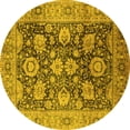 thumbnail image 1 of Ahgly Company Indoor Round Oriental Yellow Industrial Area Rugs, 6' Round, 1 of 4