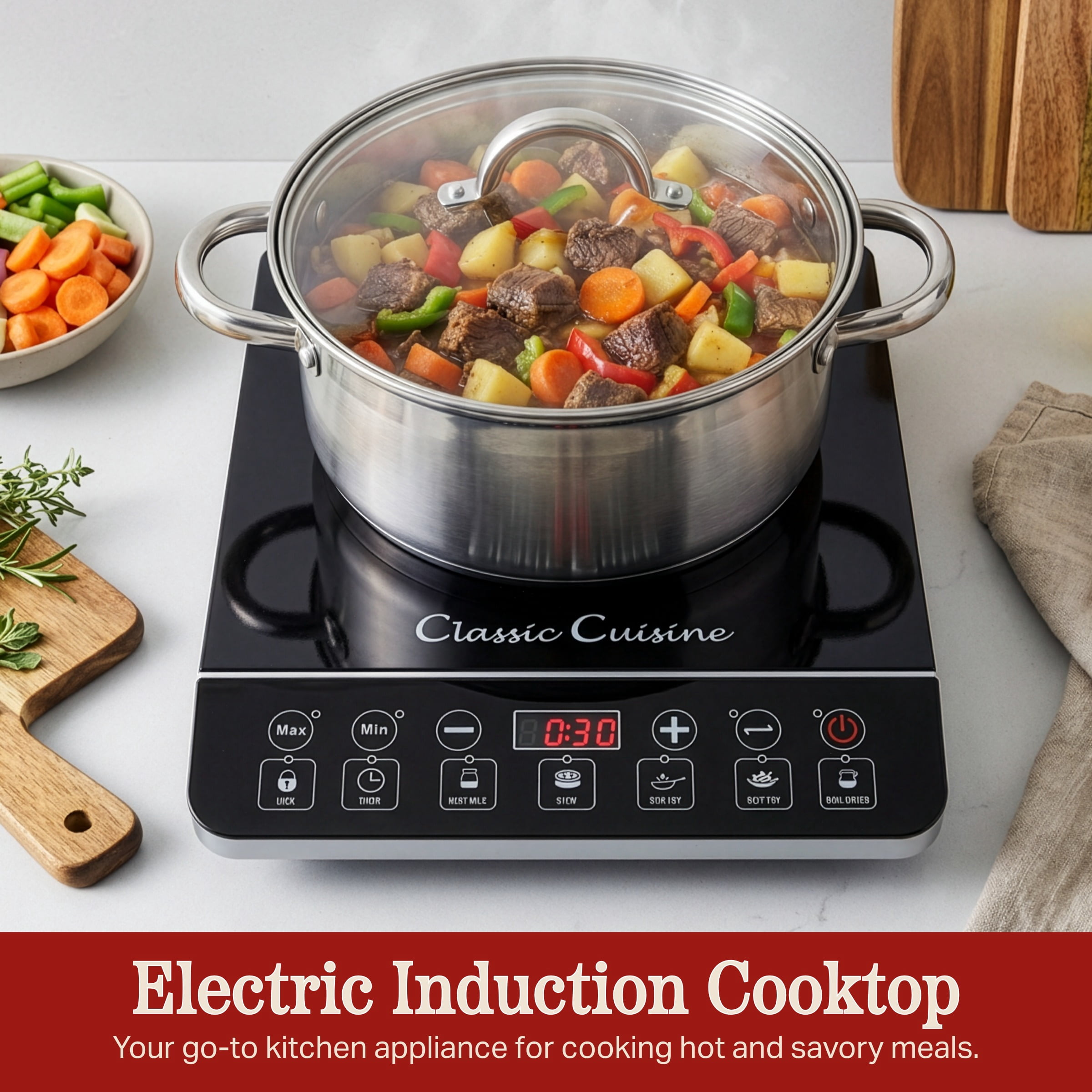 キッチン家電 Minute cooker Multi-Function 1800W Portable Induction Cooker Cooktop Burner