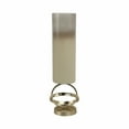 thumbnail image 5 of Contemporary Glass and Aluminum Pillar Holder with Sculptural Metal Ring Base for Decorative Accent Display, 5 of 10
