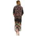 thumbnail image 2 of Sakkas Rina Women's Maxi Long Flounce Shirt Dress Floral Print Long Sleeves Button - 647 - S/M, 2 of 5