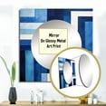 thumbnail image 3 of Designart "Sapphire Symmetry In Blue And White" Abstract Shapes Square Mirror For Wall Decor - Large Blue Square Mirror Printed Wall Decor - Modern Square Living Room Mirror, 3 of 5