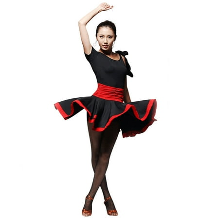 Faship Womens Dance Dress Black Red Ballroom Latin Tango Rumba Cha Cha Samba,Small,Black - (The Best Black Dress)