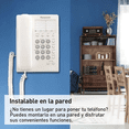 thumbnail image 4 of Combo 2 Piezas Teléfono Fijo Panasonic KX-TS550MEW Blanco con 10 Memorias de Marcación Rápida, Montaje en Pared y Remarcado para Oficina o Casa, 4 of 5