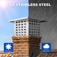 thumbnail image 5 of 8" x 8" Chimney Cap, 304 Stainless Steel Fireplace Chimney Cover Flue Caps, with Adjustable Metal Strips, Screws & Gloves, 5 of 7