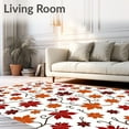 thumbnail image 2 of ODIKA 2'x3' Machine Washable Non-Slip Area Rug, Harvest Moon Botanical Garden with Leaves Dancing Motif High Traffic Rug, Orange, 511566, 2 of 7