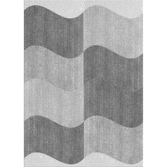 Ahgly Company Machine Washable Indoor Rectangle Transitional Sonic Silver Gray Area Rugs, 8' x 10'