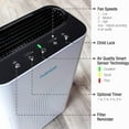 thumbnail image 3 of Habitat Medium Room Air Purifier with HEPA 13 Activated Carbon Filtration System, Real-Time Air Quality Monitor and Alert, Whisper Quiet Fan with Three Speeds, Filter Replacement Reminder, White, 3 of 8