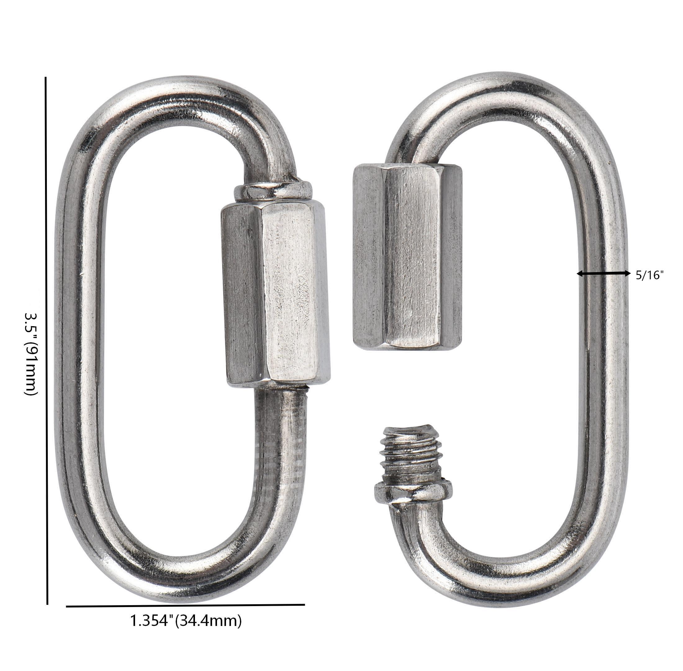 Hyper Tough 3-1/2 in. x 5/16 in. Chain Quick Links, Stainless Steel, 6 Pack
