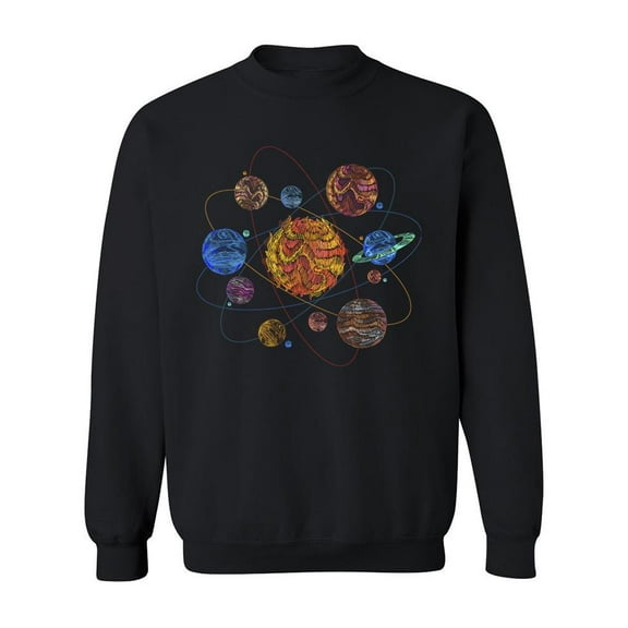 Universe Solar System Design Sweatshirt Men -Image by Shutterstock, Male 3X-Large