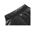 thumbnail image 6 of LELINTA Women's Juniors Black Skater Skirt Shiny Liquid Metallic Wet Look Flared Pleated Shor Skirts Size S-2XL, 6 of 8