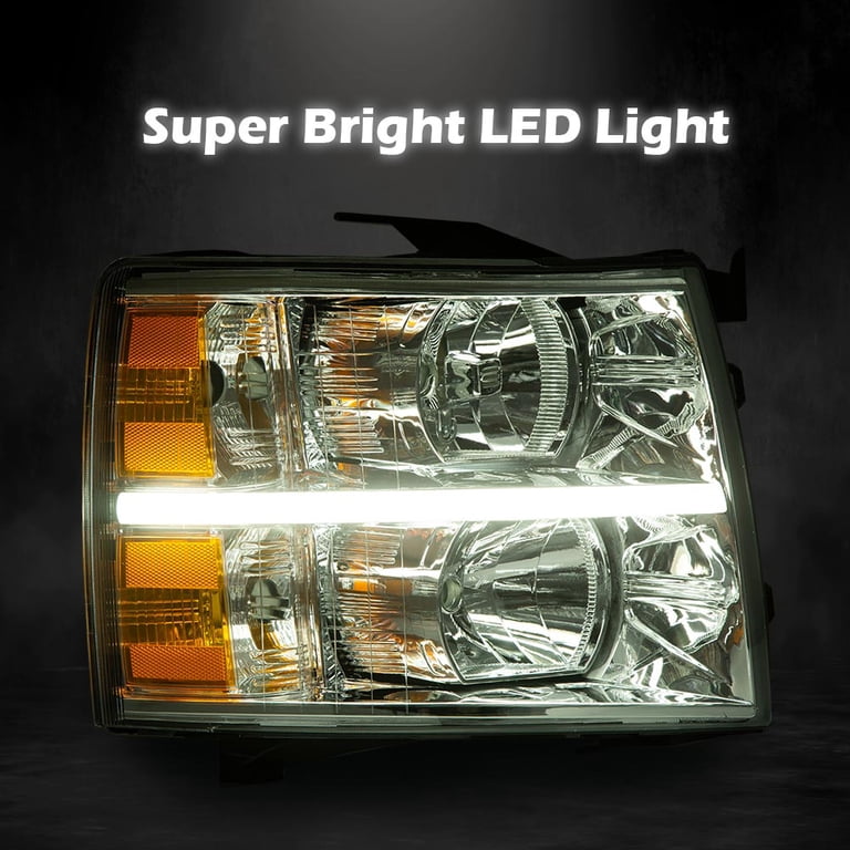 2PCS Black Headlights For 2007-2013 GMC Sierra 1500 2007-2014 2500 3500