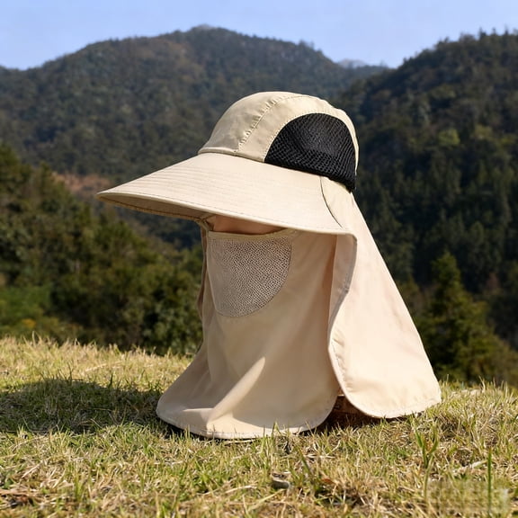 UV Shield Sun Hat (UPF 50 ) for Unisex – Wide Brim with Neck Flap, Perfect for Hiking & Fishing