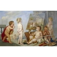 thumbnail image 2 of Eisen, Charles 24x17 Black Ornate Wood Framed with Double Matting Museum Art Print Titled - Une Allegorie Des Arts, 2 of 4