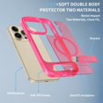 thumbnail image 4 of Dteck Magnetic Case for iPhone 14 Pro / iPhone 13 Pro,Shockproof TPU+PC Anti-Slip Compatible with Mag Safe Case Adjustable Kickstand Frosted Translucent Matte Phone Cover,Rose, 4 of 6