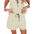 thumbnail image 2 of Womens Polka Dot Two Piece Lounge Sets Summer Sleeveless Tops Drawstring Shorts Matching Sets Yellow S, 2 of 9