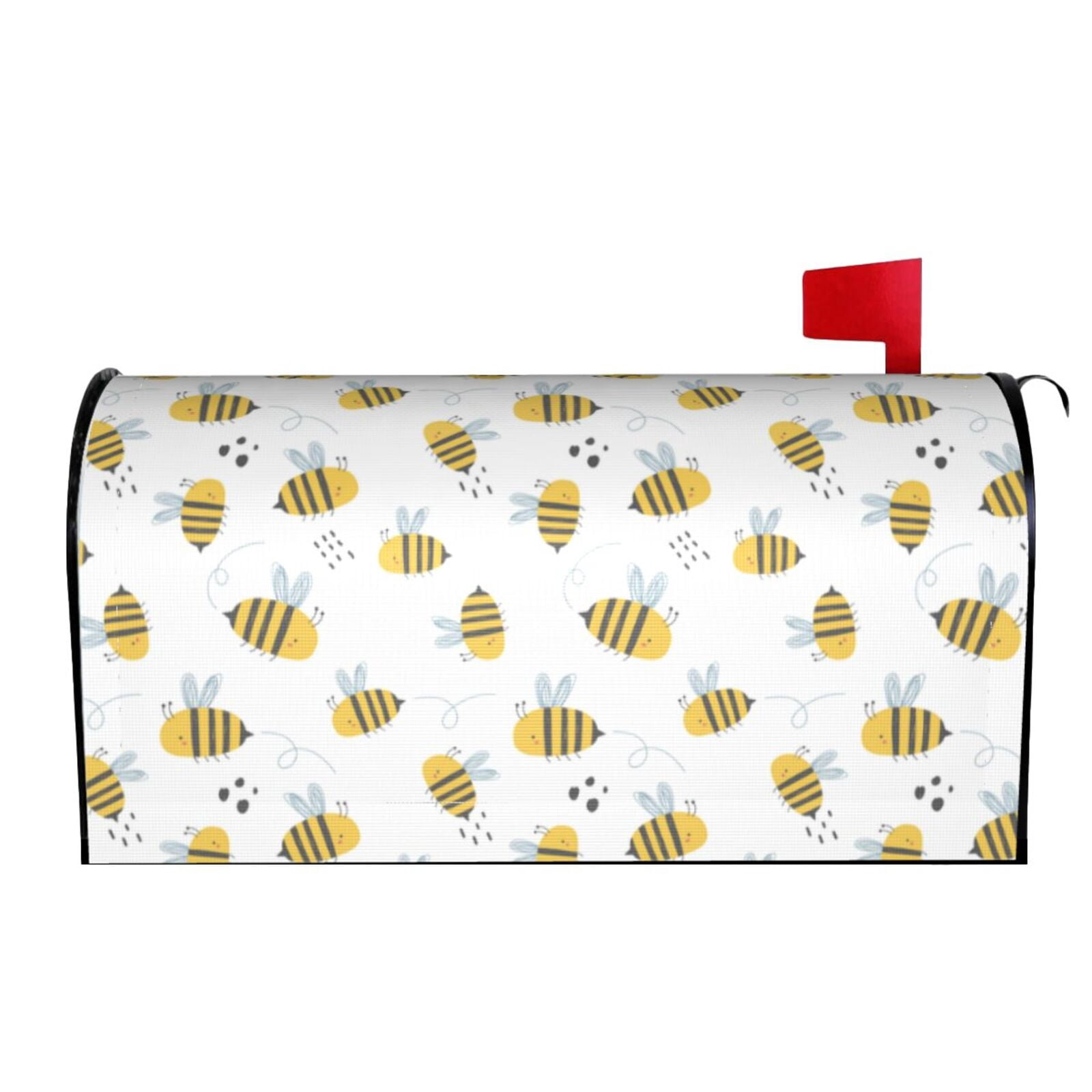 Xecao Bee for Mailbox Cover with Magnetic Strips, Waterproof and Sunscreen, Adds a Decorative Touch to Your Garden Yard.