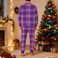thumbnail image 4 of qelini Christmas Pajama Set Men Christmas Plaid Crewneck Long Sleeve Shirt and Pant Soft Holiday Sleepwear, 4 of 5