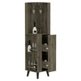 thumbnail image 5 of Modern Corner Bar Cabinet - Dark Brown Color, Cup Rack Feature Storage Rack, Shelves For Utility, 5 of 7