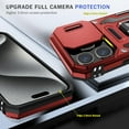 thumbnail image 2 of for iPhone 15 Pro Max Case with Slide Camera Cover iPhone 15 Pro Max Phone Case with Magnetic Kickstand Ring, Military Grade Shockproof Protective Case for iPhone 15 Pro Max(Red), 2 of 8