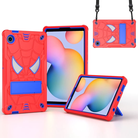 ELEHOLD For Samsung Galaxy Tab A11 2025 8.7-inch Rugged Case with Crossbody Strap,Shockproof Multi-Angle Stand Cover ,Red Blue