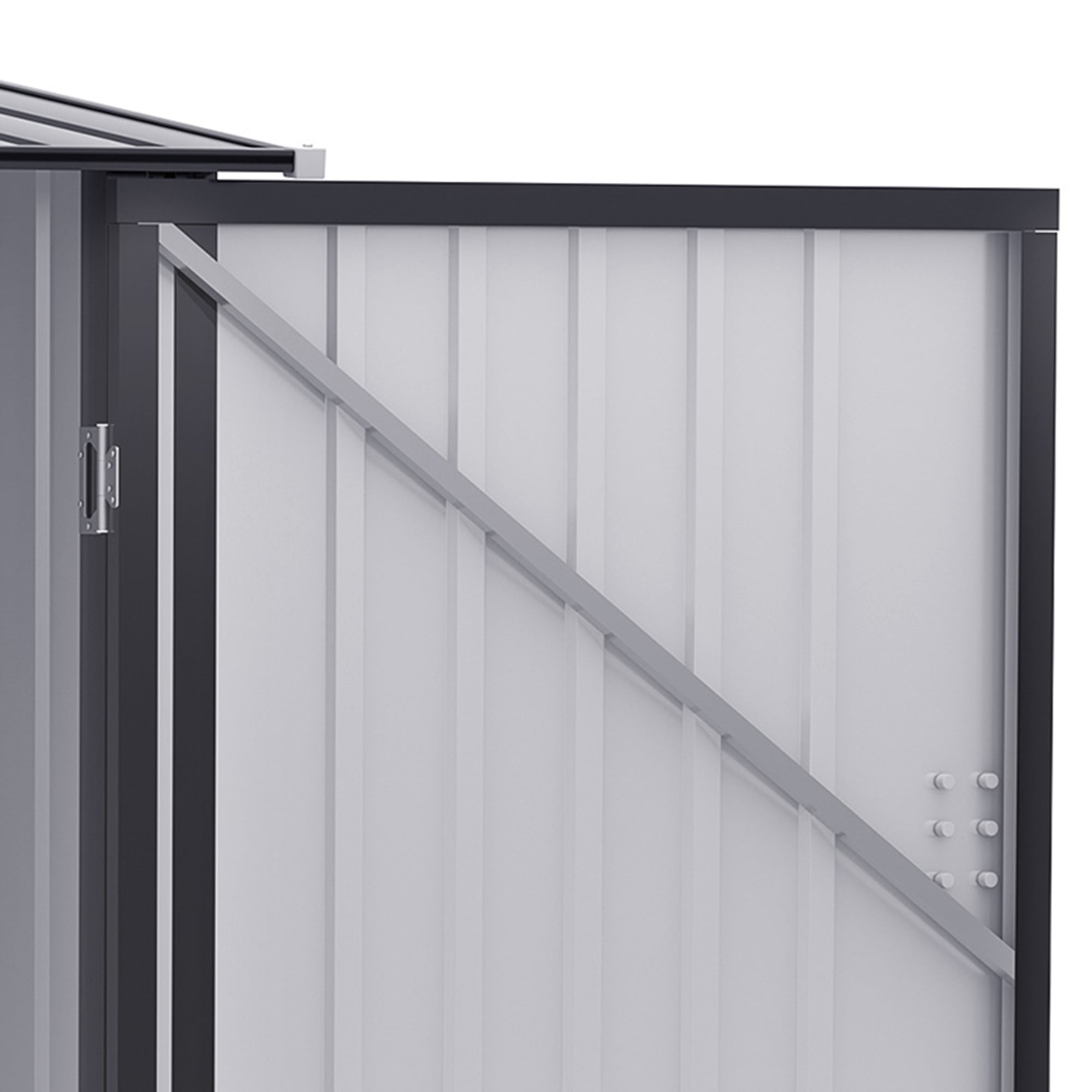 Outsunny 3.3' x 3.4' Metal Outdoor Storage Shed, Garden Utility Tool House with Double Lockable Doors for Backyard, Patio, Lawn, Garage, Dark Gray