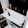 thumbnail image 2 of LED Jewelry Cabinet Lockable Free Standing Jewelry Armoire with Long Mirror Makeup Tray Large Drawer Base, White, 2 of 7