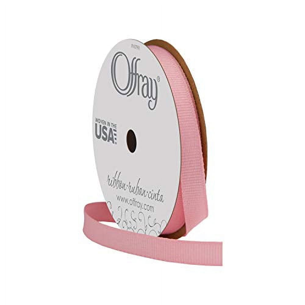 (3 pack) Offray Ribbon, Pink 3/8 inch Grosgrain Polyester Ribbon, 18 feet