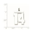thumbnail image 2 of Sterling Silver/Rhodium-plated Polished Number 14 Charm QPL14, 2 of 2
