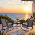 thumbnail image 2 of Patio Outdoor Furniture Set, 3PCS Rattan Wicker Rocking Chair Set Balcony Furniture, Steel Frame Patio Chairs with 2-Tier Coffee Table, Thick Seat Cushions and Pillows, 2 of 10
