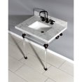 thumbnail image 3 of Kingston Brass KVPB3030MASQ5 Templeton 30" Carrara Marble Vanity Top with Acrylic Legs (8-Inch, 3-Hole), Carrara Marble White/Oil Rubbed Bronze, 3 of 7