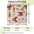thumbnail image 2 of Beige Christmas Santa and Animal Pattern Square Fitted Tablecloth with Elastic Edge,Square Table Cover,Washable Elastic Table Cover for Home Kitchen Party Decor 36"x36", 2 of 6