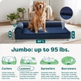 thumbnail image 3 of FurHaven Pet Products Plush & Velvet Deluxe Chaise Lounge Orthopedic Sofa-Style Pet Bed for Dogs & Cats - Deep Sapphire, Jumbo, 3 of 8