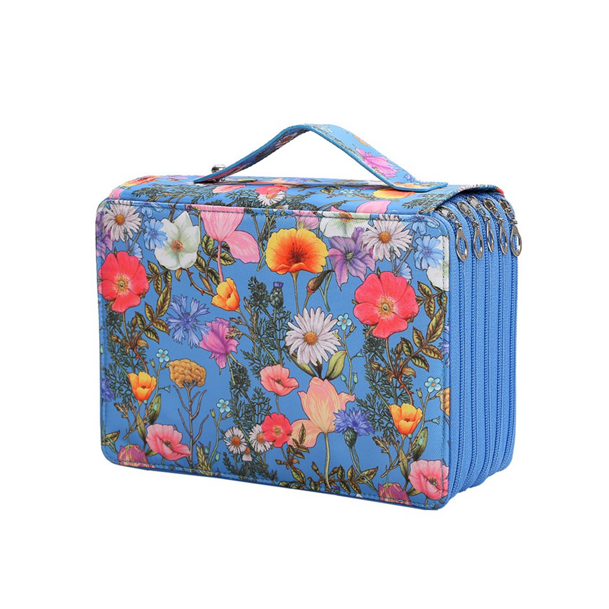 250 Slots Colored Pencil Case Organizer with 5 Layer Zipper-Large Capacity Pens Storage Holder Bag for Student Artist A