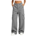 thumbnail image 3 of HomeDM Wide Leg Sweatpants for Women Baggy Casual Athletic Jogger Gray Lounge Pants for Running Workout Size L, 3 of 8