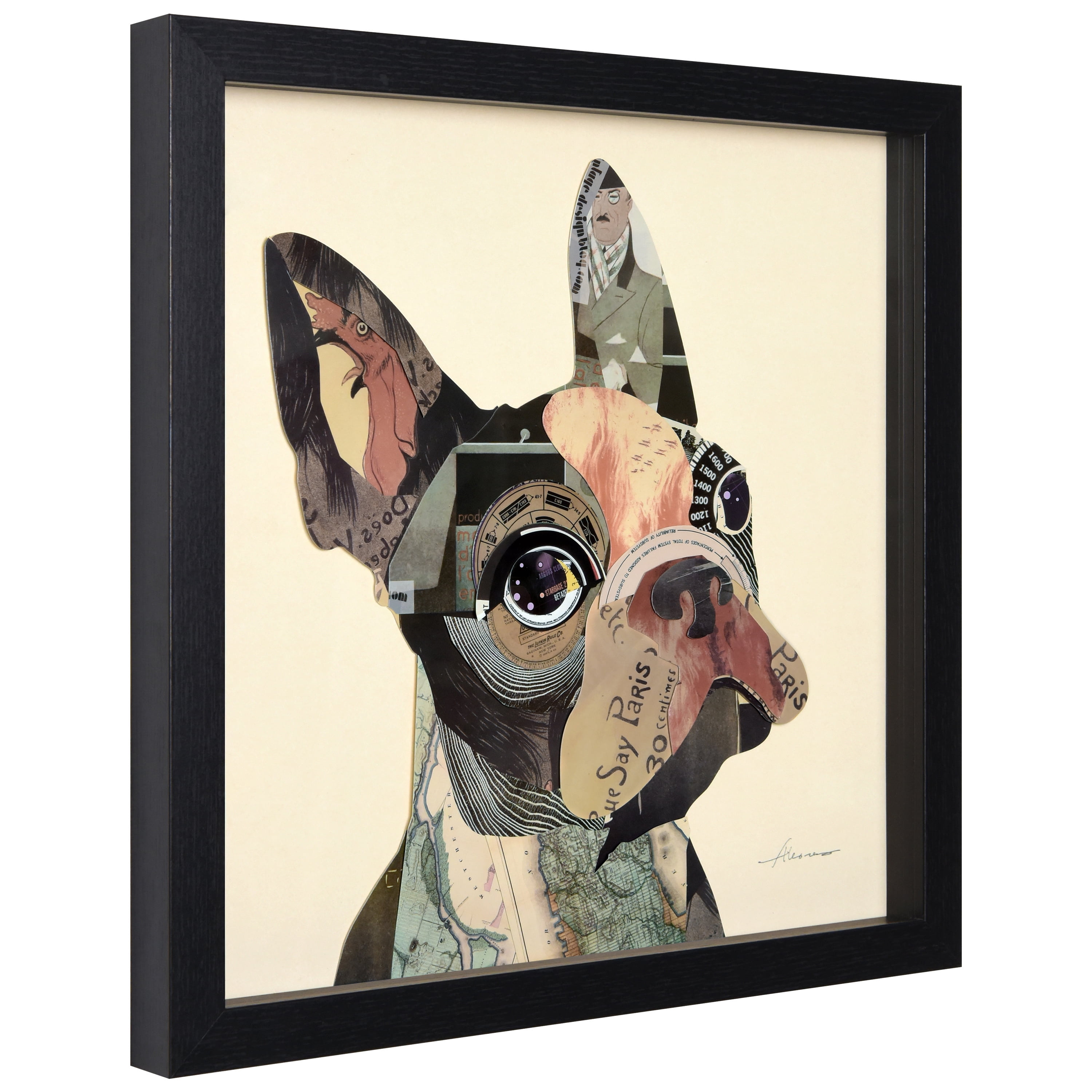 Empire Art Dog Animals & Insects Framed Mixed Media Art, by Alex
