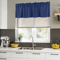 thumbnail image 4 of Navy Blue Pure Color Curtain Valances for Windows, Kitchen Valance Window Treatments Panel 2 Pack, Aesthetics Contemporary Luxury Rod Pocket Short Curtains for Bathroom Bedroom 54 x 18 Inch, 4 of 8
