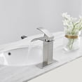 thumbnail image 2 of BWE Brushed Nickel Bathroom Faucet Modern Waterfall Single Hole Faucet for Bathroom Sink Single Handle Lavatory Bath Faucet Lead-Free, 2 of 7
