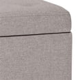 thumbnail image 4 of Trent Home 48" Transitional Rectangle Ottoman in Cloud Gray Linen Look Fabric, 4 of 6