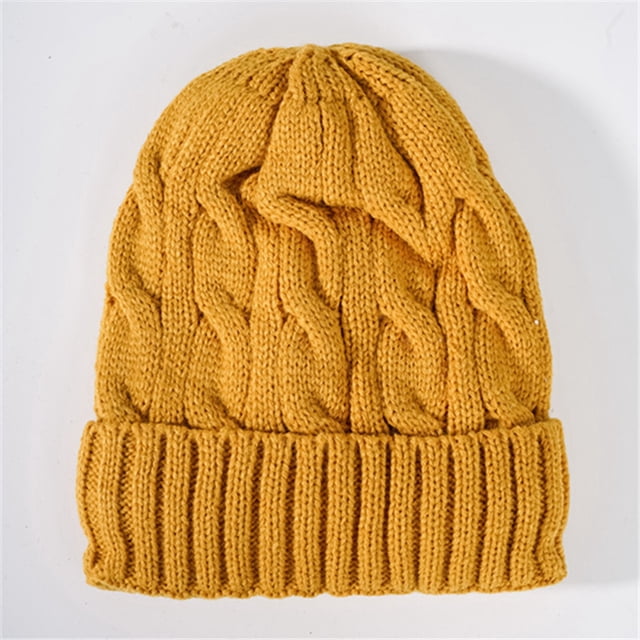 TINZ Cozy Solid Color Thick Warm Knitted Hat For Fall And Winter Winter Warm Hats Trapper Hat Men Thermal Trapper
