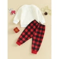 thumbnail image 5 of Baby Pants Set 6M 12M 18M 24M 3Y  Cartoon Elk Long Sleeve Crew Neck Sweatshirt with Sweatpants Christmas Outfit for Girls Boys, 5 of 10