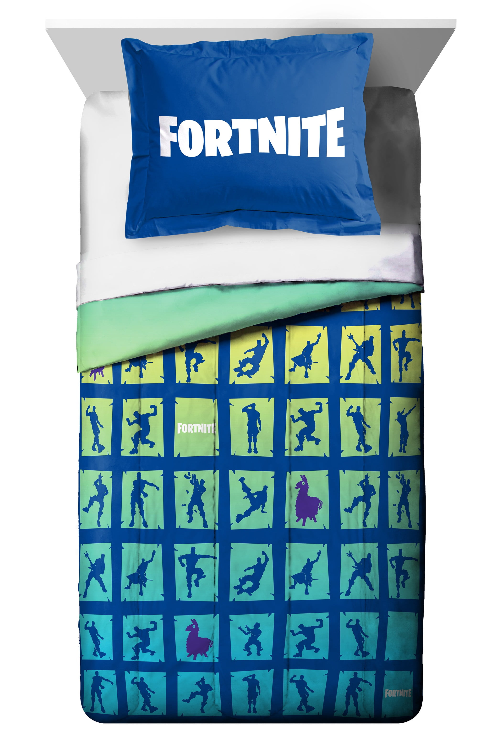 fortnite twin comforter and 3 piece twin sheet set with throw walmart com - fortnite twin bedding
