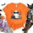 thumbnail image 4 of Camisetas con estampado de feliz Halloween para mujer, Tops informales de verano, camisetas de temporada escalofriante, camisetas de fantasma de calabazas, regalos de Halloween, 4 of 5