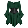 thumbnail image 2 of Girls Pirate Bell Sleeves Renaissance Fairy Dress with Corset Belt Flowy Girls Party Dress, 2 of 7