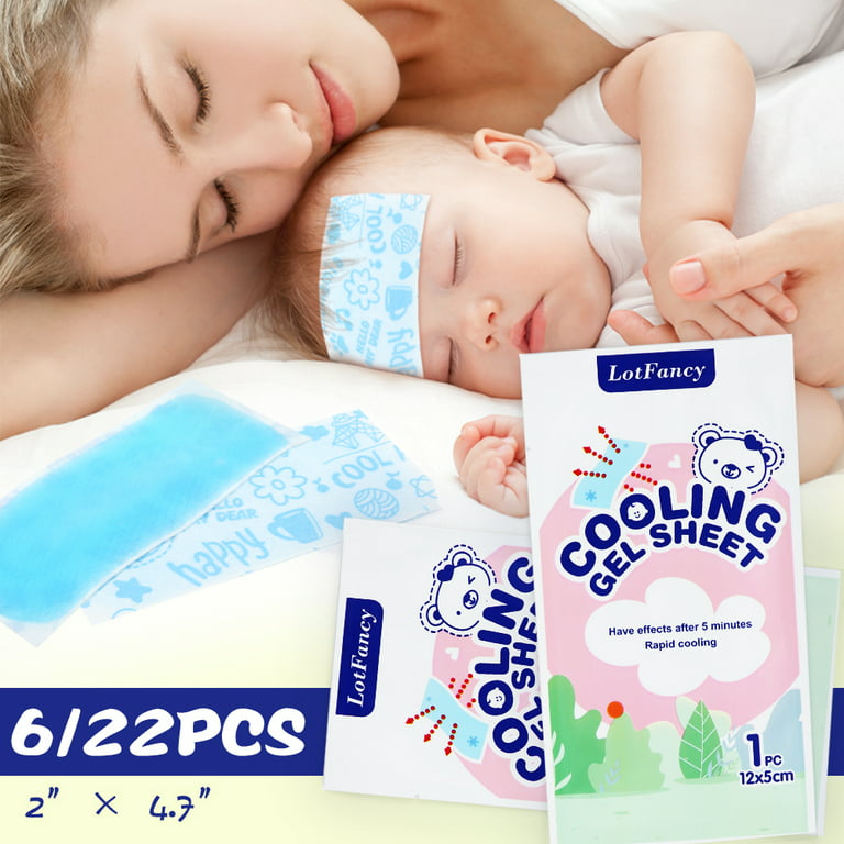 LotFancy Cooling Gel Sheets for Kids, Baby Fever Cooling Pad for Pain  Relief,22 Count 