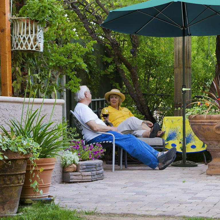 freestanding patio umbrella base Frankford 150A/18ST2 Premium Aluminum Concrete with Wheels for G-Series Umbrella All of the steel components are made of grade 304 stainless steel Market Umbrella Stand